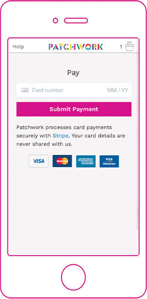 Contributing to a patchwork with PayPal or Stripe