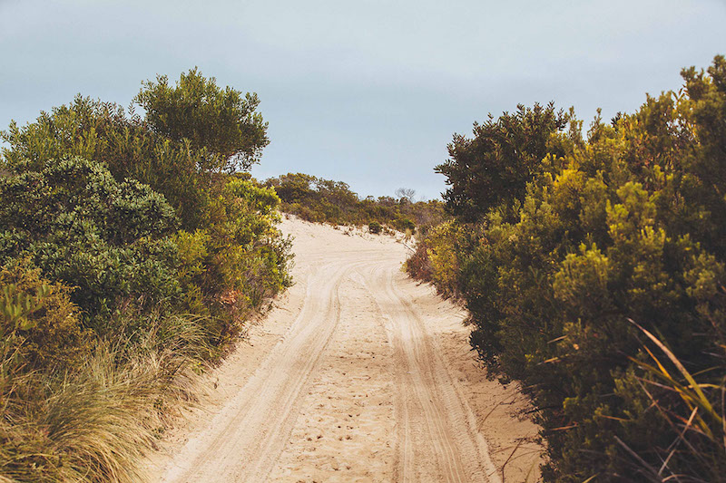 A sandy road on a Great British Road Trip Patchwork honeymoon fund