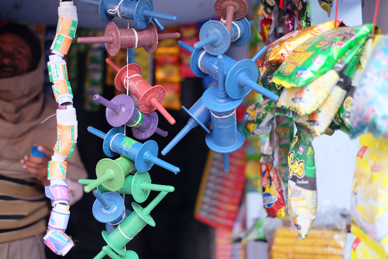 career break travel India - market stall