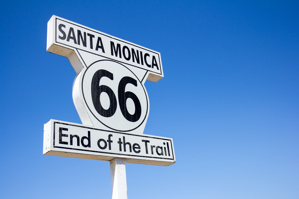 Santa Monica Route 66 road sign