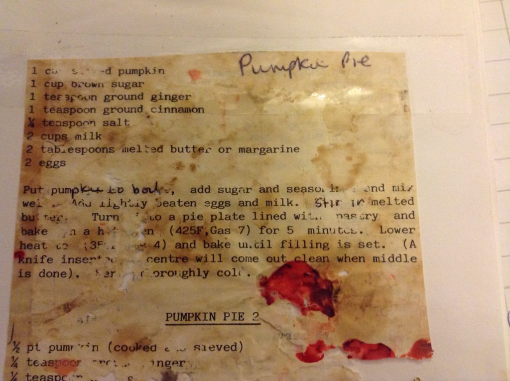 Halloween Recipe for Pumpkin Pie