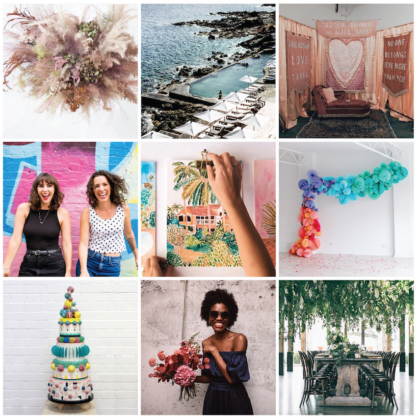 Collection of images of best wedding instagram accounts to follow in 2020
