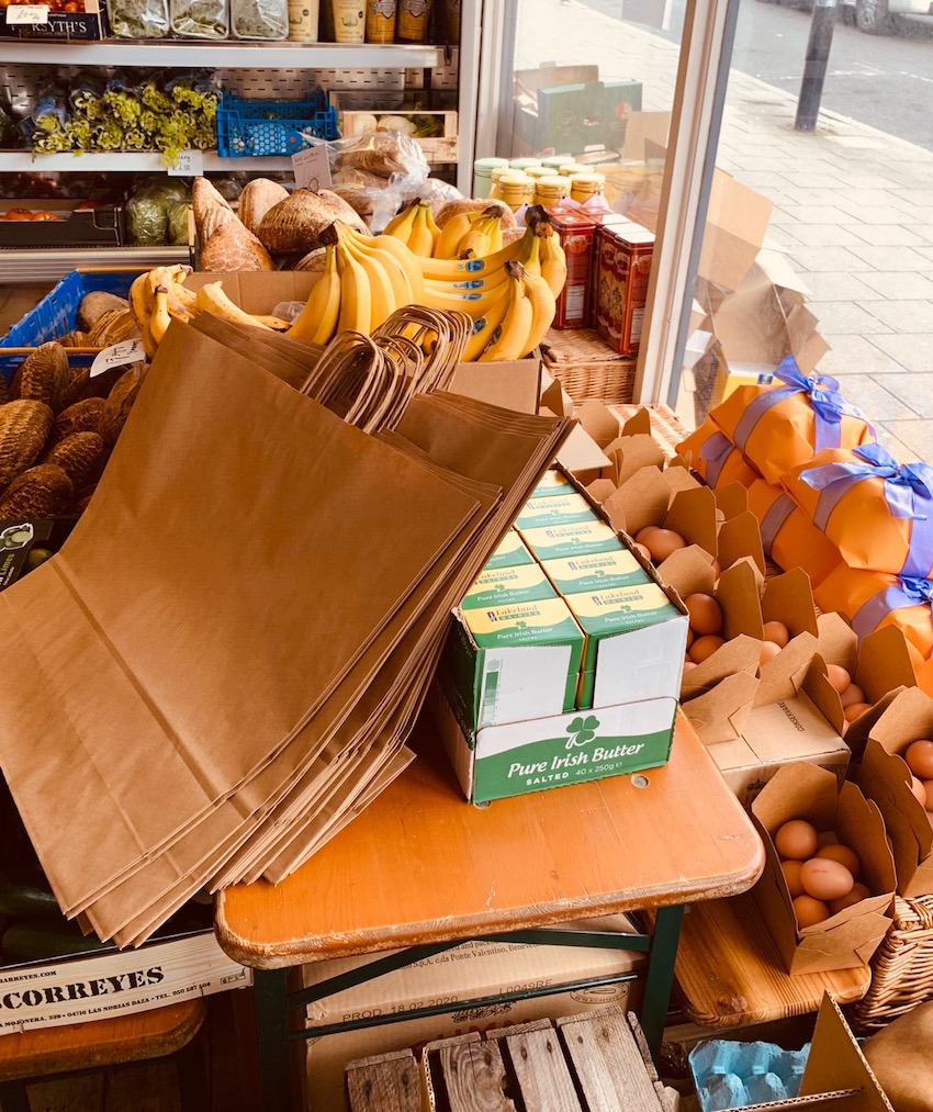 Fruit and vegetable boxes being packed for Lewisham hospital workers