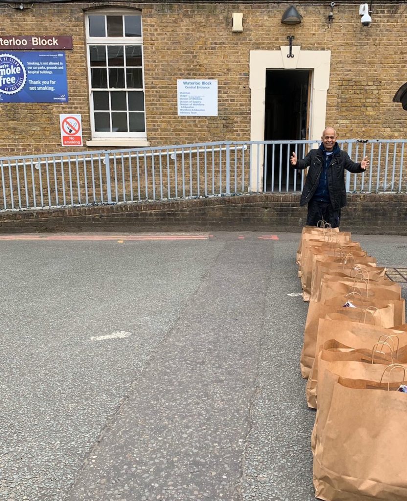 Frontline food packages being delivered to Lewisham hospital NHS staff