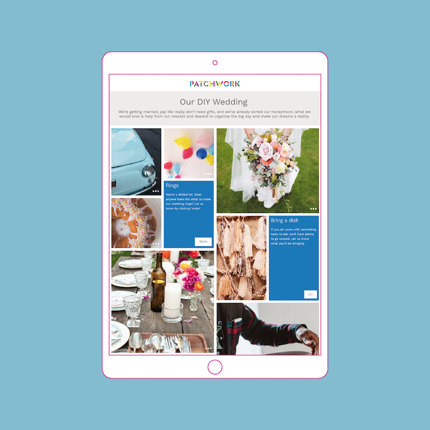 DIY wedding Patchwork in an iPad