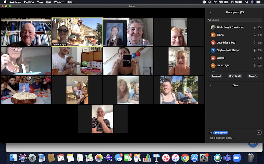 Zoom virtual birthday party