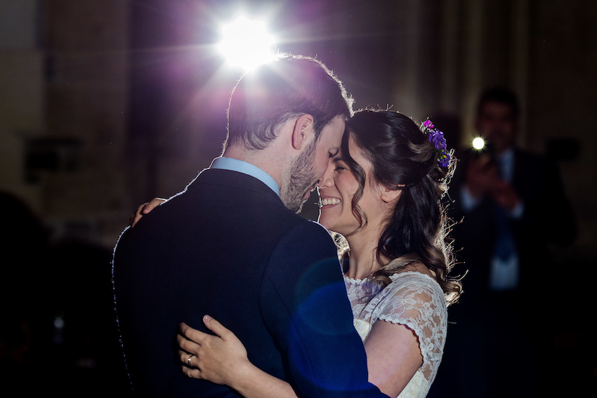 Patchwork couple first dance
