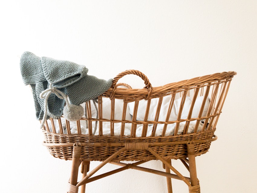 Wicker new baby crib