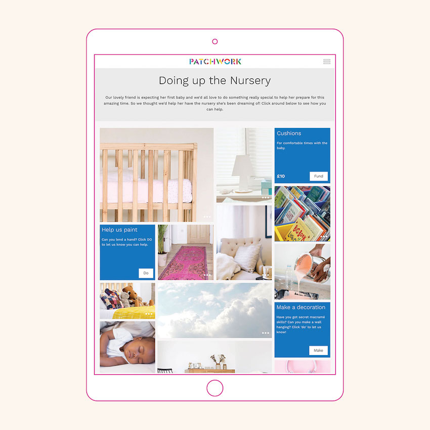 Doing up the Nursery New Baby Patchwork readymade template in iPad